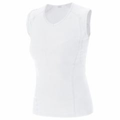 Women M Women Base Layer Sleeveless Shirt - White