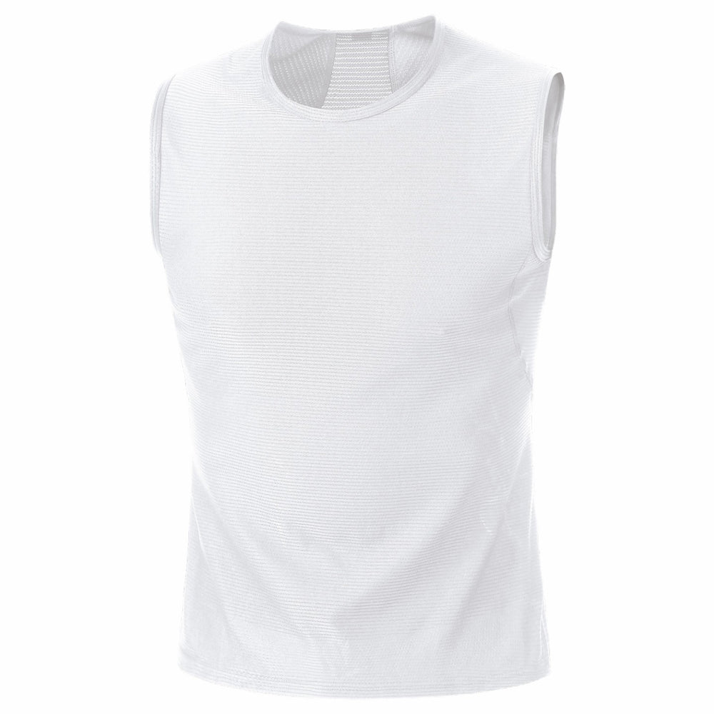 Men M Base Layer Sleeveless Shirt - White
