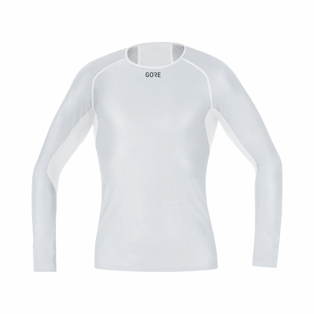 Men M WINDSTOPPER® Base Layer Long Sleeve Shirt - Light Grey/White