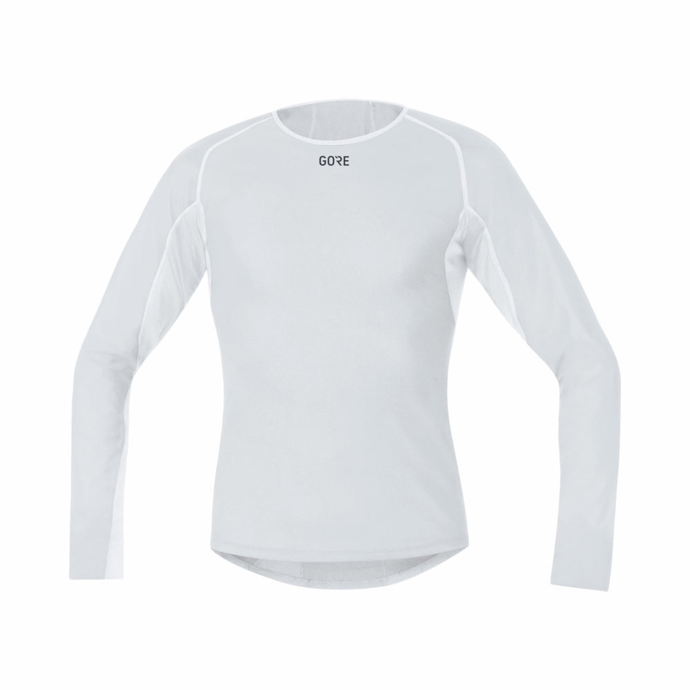 Men M WINDSTOPPER® Base Layer Thermo Long Sleeve Shirt - Light Grey/White