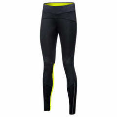Women R5 WINDSTOPPER® Tights - Black/Neon Yellow