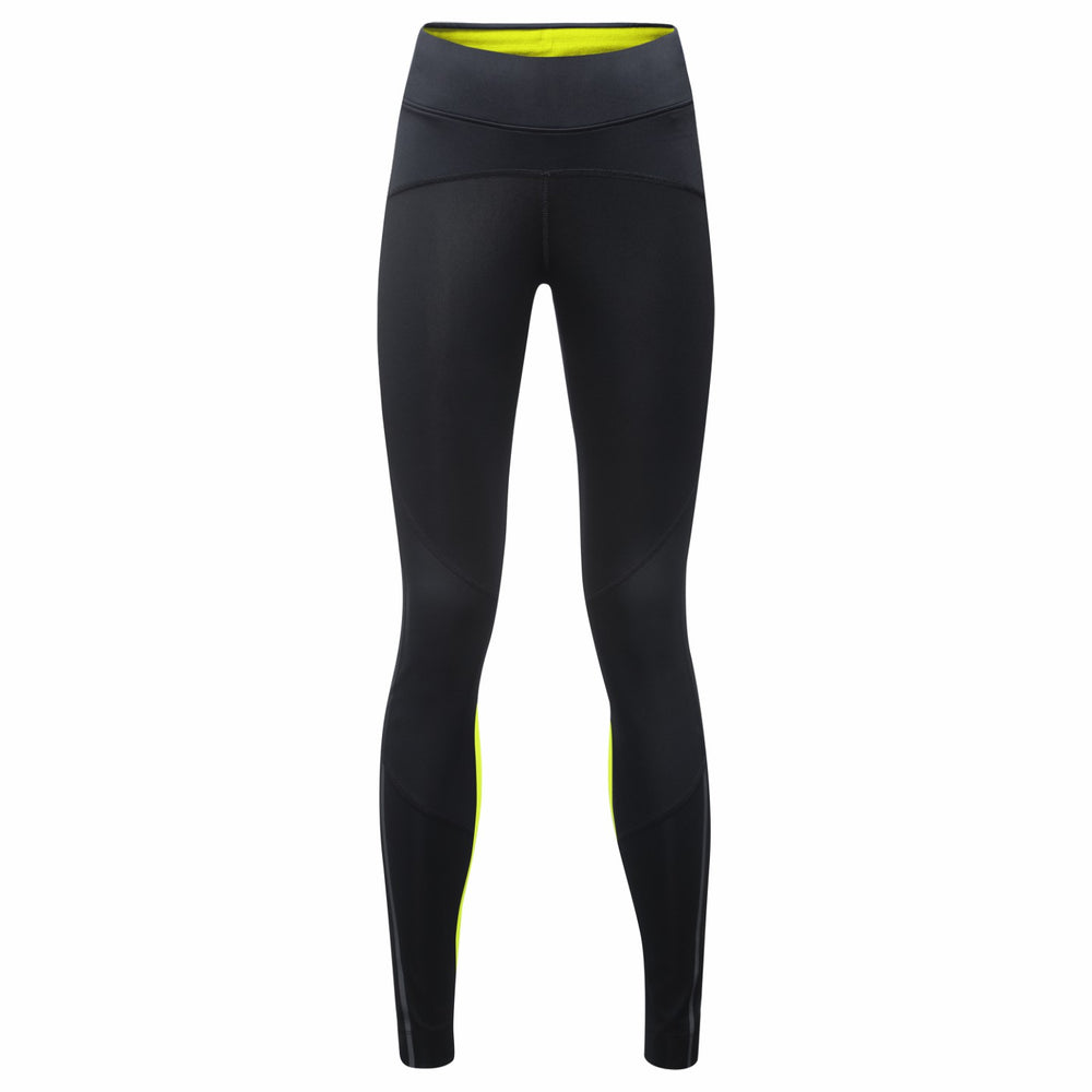 Women R5 WINDSTOPPER® Tights - Black/Neon Yellow