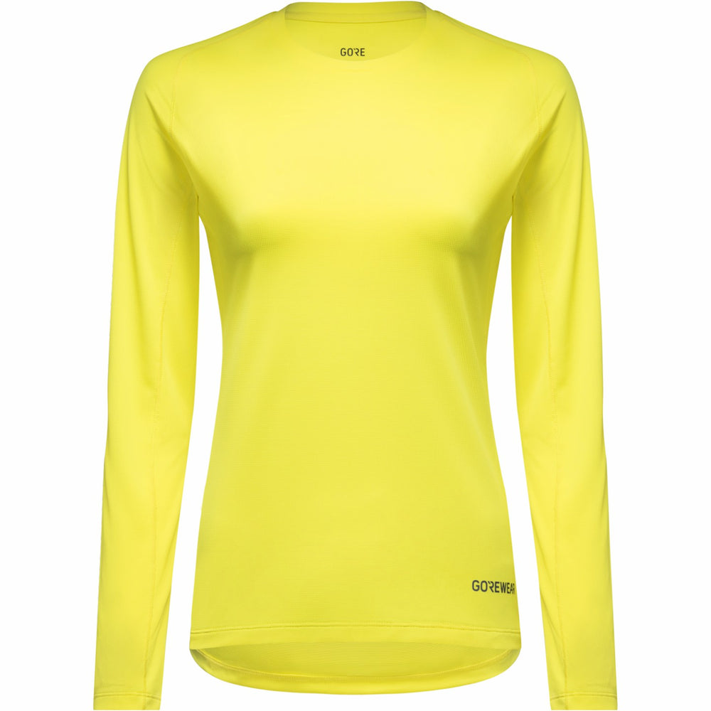 Women Everyday Long Sleeve Shirt - Washed Neon Yellow