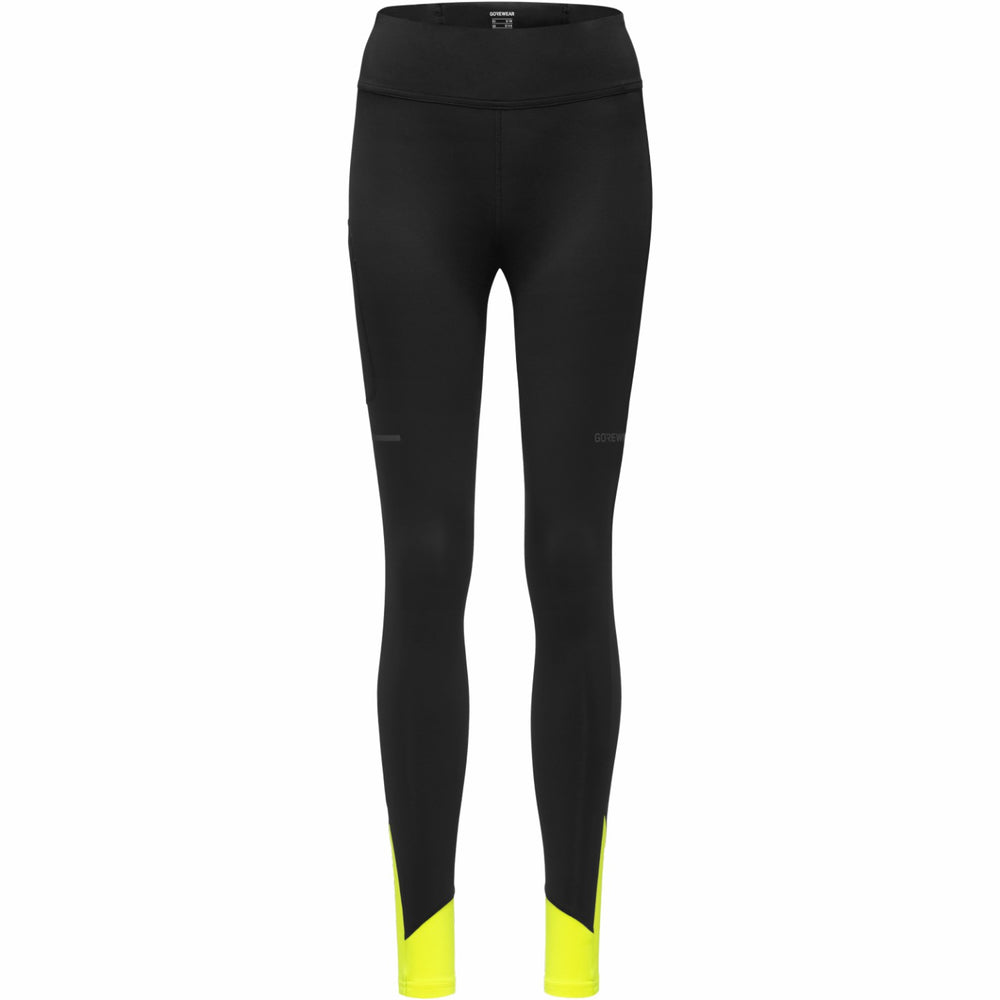 Women CONCURVE Thermo Tights - Black/Neon Yellow